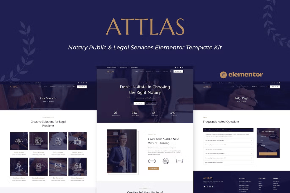 Notary Public & Legal Services Elementor Template