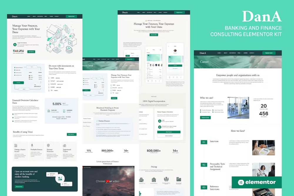 Banking and Finance Consulting Elementor Template