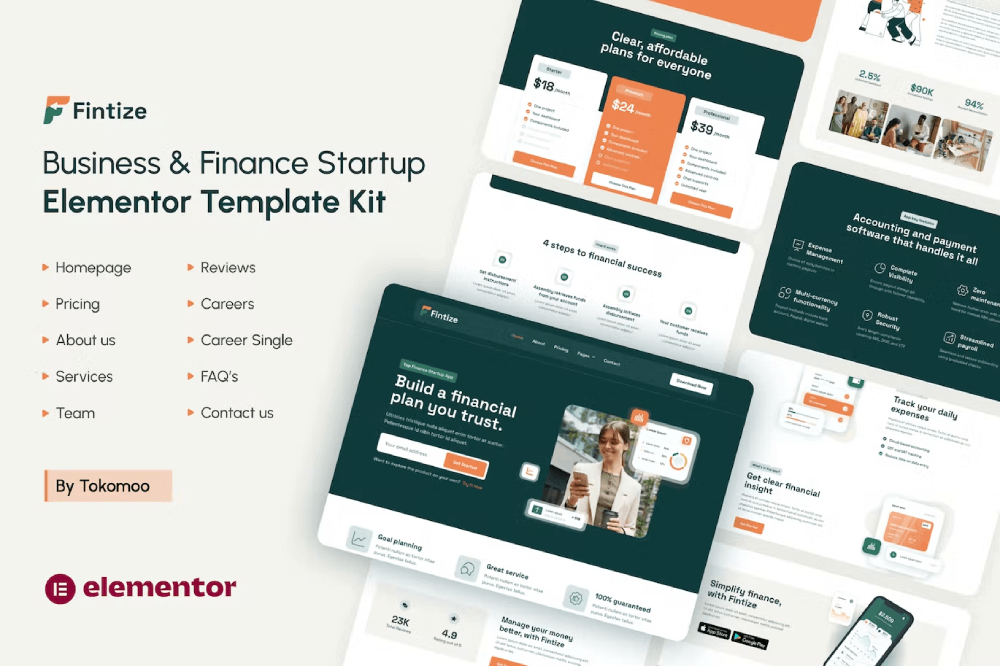 Finance Startup Elementor Template Kit