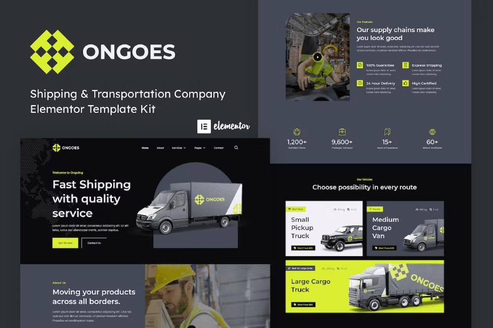 Shipping & Transport Company Elementor Template