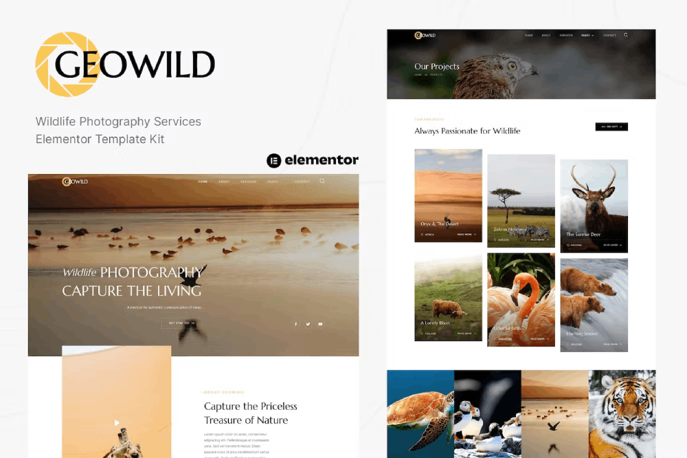 Wildlife Photography Services Elementor Template