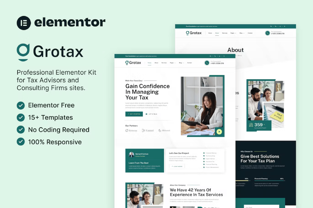 Tax Advisor & Consulting Firm Elementor Template