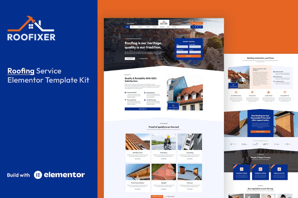 Roofing Service Elementor Template