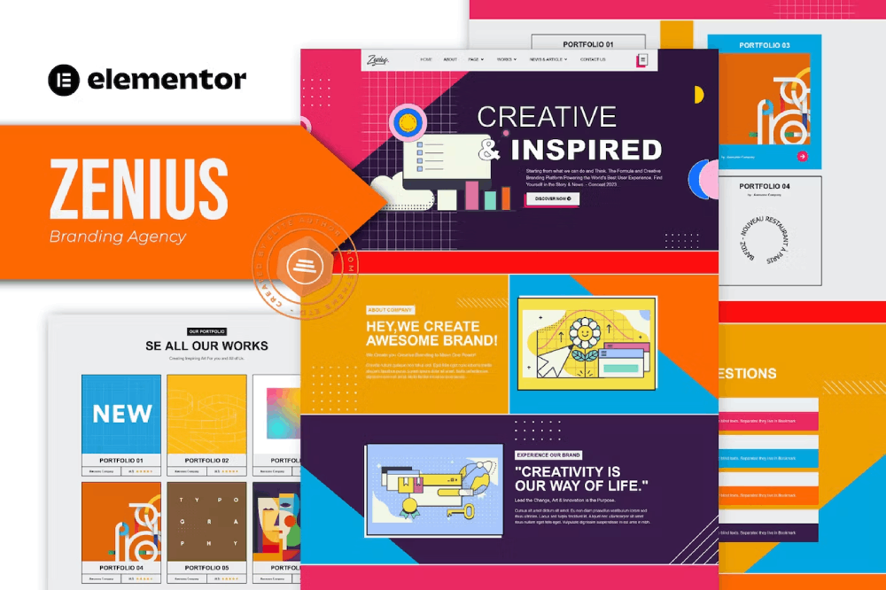 Colorful Branding Agency Elementor Template